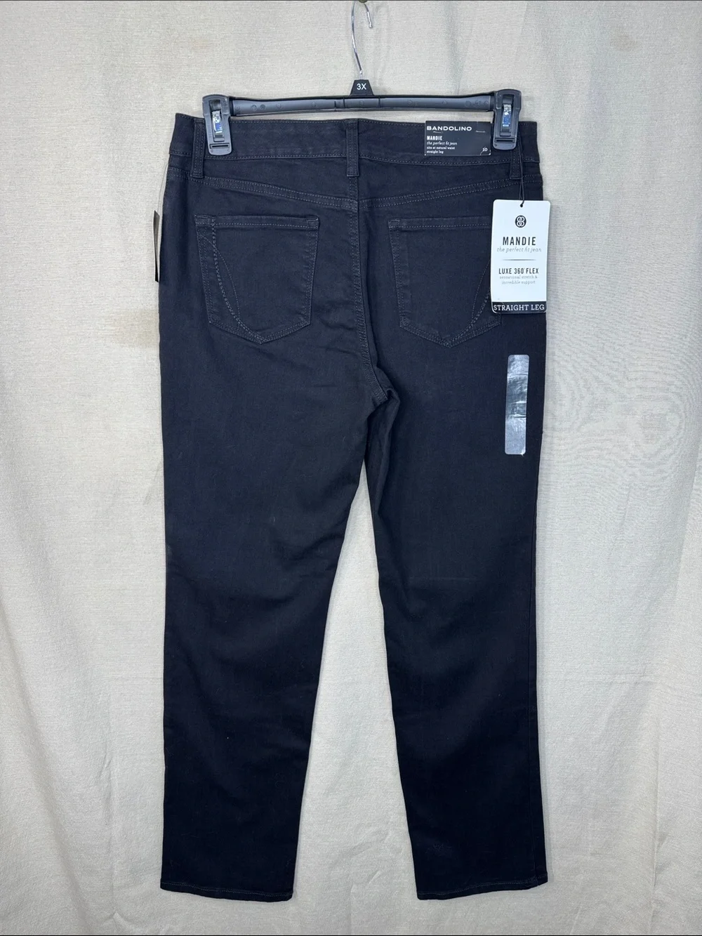 Bandolino Jeans Black Maddie Straight Leg in Size 10 ‎ NWT
